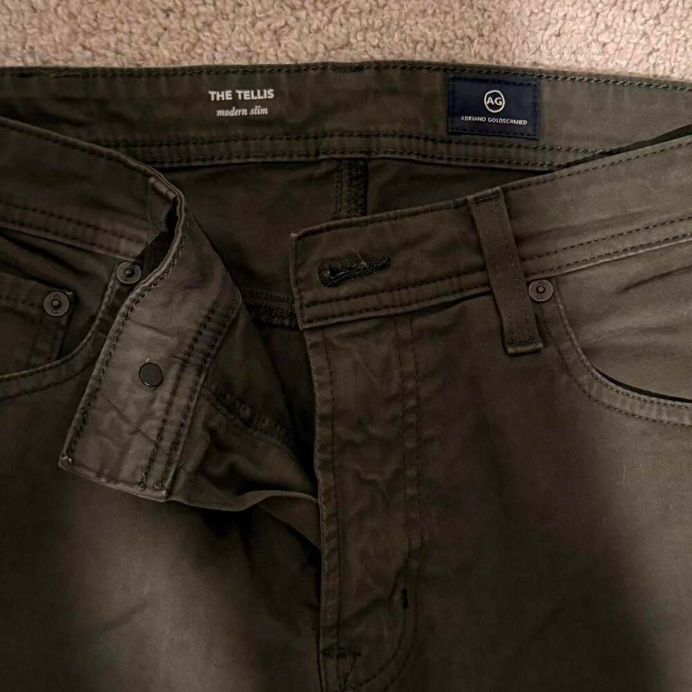 AG Adriano Goldschmied The Tellis Modern Slim Olive Pants